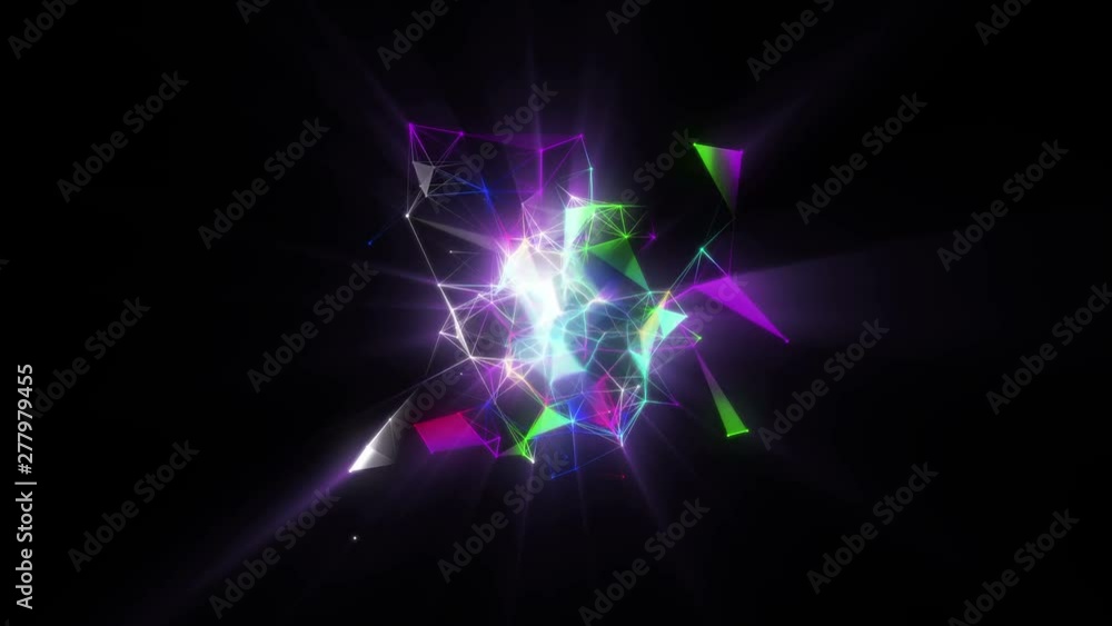 Poster lines connected triangles. network sphere system. digital data plexus technology construction. conne