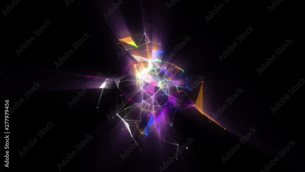 Poster lines connected triangles. network sphere system. digital data plexus technology construction. conne