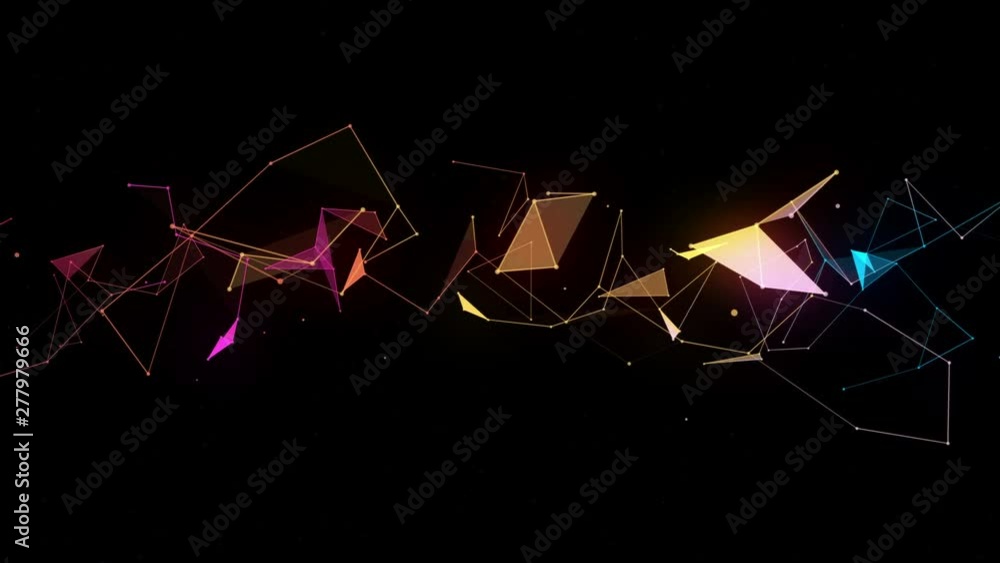 Poster lines connected triangles. network sphere system. digital data plexus technology construction. conne