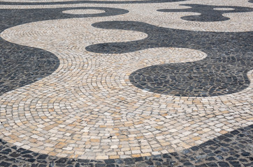 Cobble Stones on the Streets of Ponta Delgada, Sao Miguel Island of Azores, Portugal