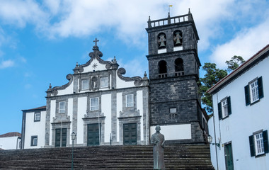 Fototapeta na wymiar The Facade of Igreja Matriz de Nossa Senhora da Estrela on a Sunny Day