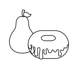 delicious donut with pear fruit