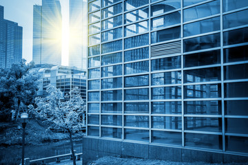 Blue commercial building building building glass..