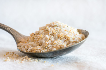 Garlic Salt Spilled from a Vintage Spoon