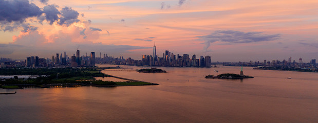High Aerial View New York Panoramic Jersy City Brooklyn Statue of Liberty © Christopher Boswell
