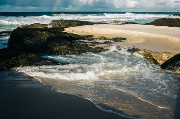waves crashing on rocks, Gold Coast