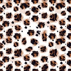 Fashionable Leopard Seamless Pattern. Stylized Spotted Leopard Skin Background for Fashion, Print, Wallpaper, Fabric. Vector illustration