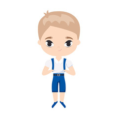 cute little student boy avatar character