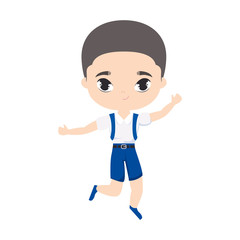 cute little student boy avatar character