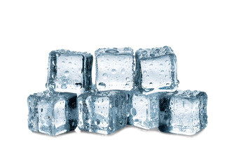 ice cubes on white background