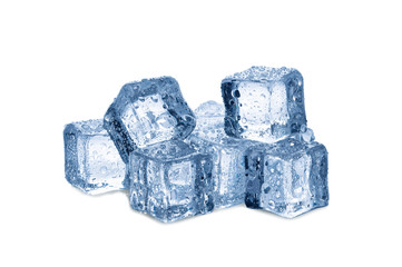 ice cubes on white background