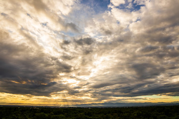 Fototapeta na wymiar colorful dramatic sky with cloud at sunset.