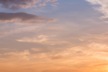 colorful dramatic sky with cloud at sunset.