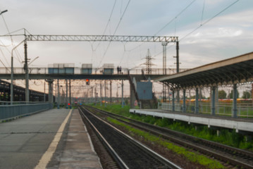 Wait for the train to ride away. Blured