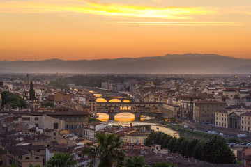 Obraz premium panorama of florence at sunset