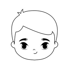 Obraz na płótnie Canvas head of cute little boy avatar character