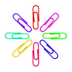 colorful pin  loop, circle, isolated on white