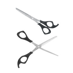 Special scissors for work of hairdresser isolated on white background