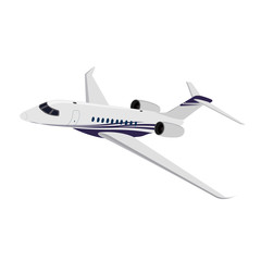 Private jet, side view, vector illustration   