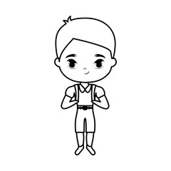 Obraz premium cute little student boy avatar character