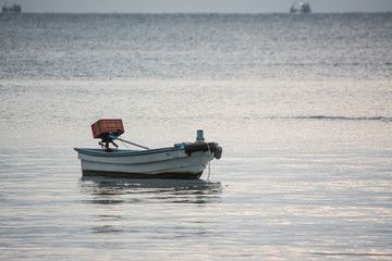 Small fishing boats in  the sea
