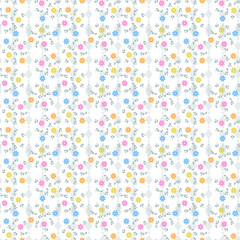 Cute pattern in small flower. Small pink flowers. White background.