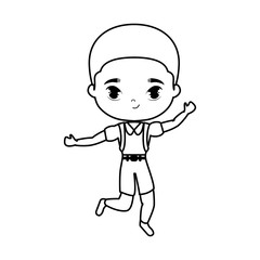 cute little student boy avatar character