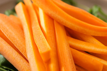 Pieces of tasty carrot, closeup