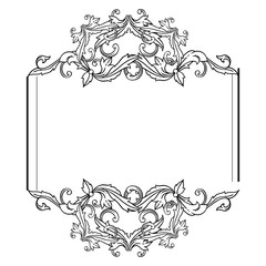 Decor floral frame, modern greeting card and invitation card. Vector
