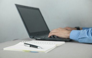 Businessman using laptop. Business concept