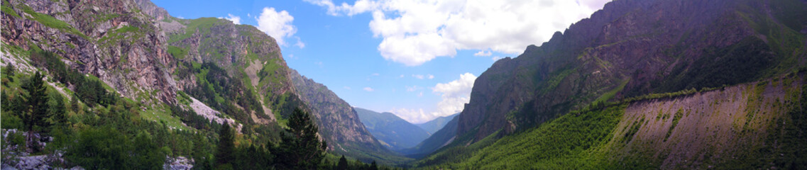 Fototapeta premium Caucasus. Ossetia. Tsey gorge. Valley below the glacier.