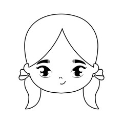 head of cute little girl avatar character