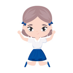 cute little student girl avatar character