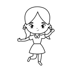 cute little student girl avatar character