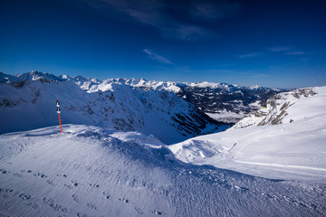 nebelhorn mountain top in winter bavarian alps