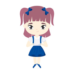 cute little student girl avatar character