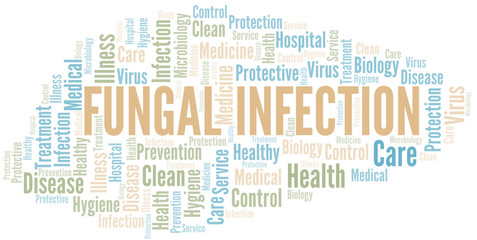 Fungal Infection word cloud vector made with text only.