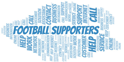 Football Supporters word cloud vector made with text only.