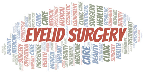 Fototapeta premium Eyelid Surgery word cloud vector made with text only.
