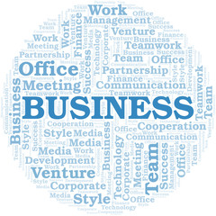 Obraz premium Business word cloud. Collage made with text only.