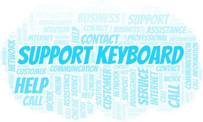 Support Keyboard word cloud vector made with text only.