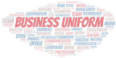 Obraz premium Business Uniform word cloud. Collage made with text only.