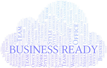 Obraz premium Business Ready word cloud. Collage made with text only.