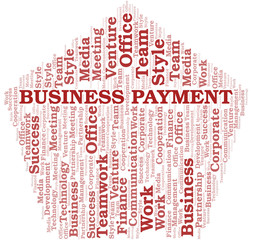 Obraz premium Business Payment word cloud. Collage made with text only.