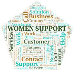 Fototapeta premium Women Support word cloud vector made with text only.