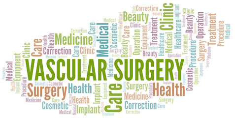 Fototapeta premium Vascular Surgery word cloud vector made with text only.