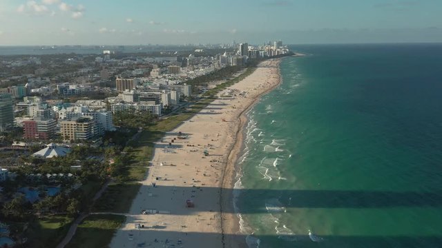 Aerial view of South Beach, Florida, USA