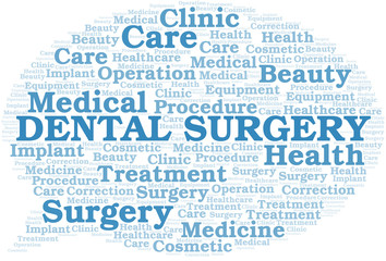 Obraz premium Dental Surgery word cloud vector made with text only.
