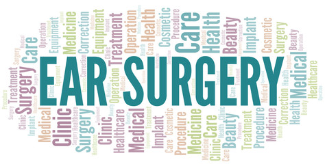Fototapeta premium Ear Surgery word cloud vector made with text only.