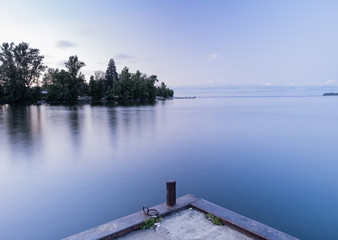 Sunset at Innisfil Beach Park Ontario Canada with reflection on the water